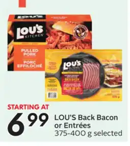 Sobeys Back Bacon or Entrées offer