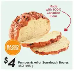 Sobeys Pumpernickel or Sourdough Boules offer