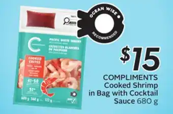 Sobeys COMPLIMENTS Cooked Shrimp in Bag with Cocktail Sauce offer