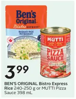 Sobeys Bistro Express Rice 240-250 g or Pizza Sauce 398 mL offer