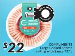 Sobeys COMPLIMENTS Large Cooked Shrimp in Ring with Sauce offer