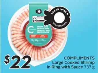 Sobeys COMPLIMENTS Large Cooked Shrimp in Ring with Sauce offer