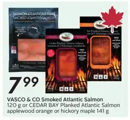 Sobeys VASCO & CO Smoked Atlantic Salmon 120 g or CEDAR BAY Planked Atlantic Salmon offer