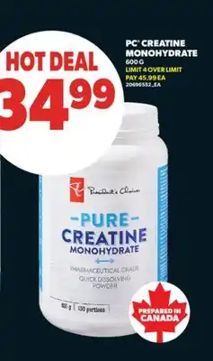 Real Canadian Superstore PC CREATINE MONOHYDRATE offer