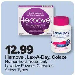 PharmaChoice Hemovel, Lax-A-Day, Colace offer