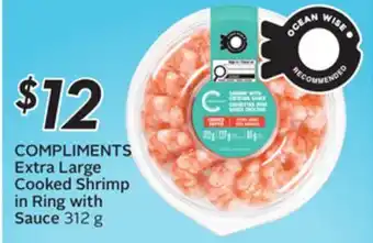 Sobeys COMPLIMENTS Extra Large Cooked Shrimp in Ring with Sauce offer