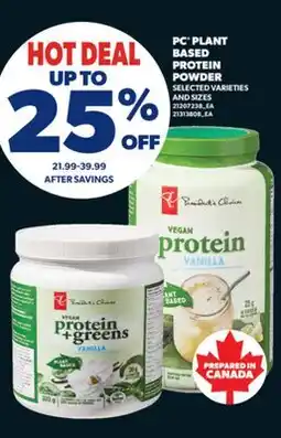 Real Canadian Superstore PC PLANT BASED PROTEIN POWDER offer