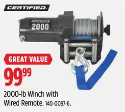 Canadian Tire 2000-lb Winch with Wired Remote offer