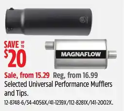 Canadian Tire Selected Universal Performance Mufflers and Tips offer