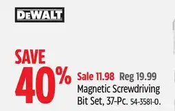 Canadian Tire DEWALT Magnetic Screwdriver Bit Set offer