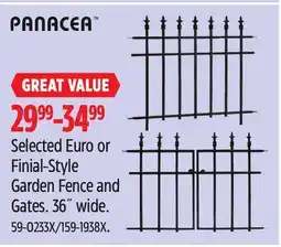 Canadian Tire Selected Panacea Euro or Finial-Style Garden Fence and Gates offer