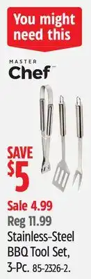 Canadian Tire Master Chef Stainless-Steel BBQ Tool Set, 3-Pc offer