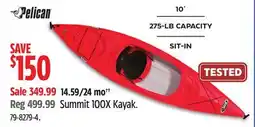 Canadian Tire Summit 100X Kayak offer