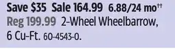 Canadian Tire 2-Wheel Wheelbarrow, 6 Cu-Ft offer
