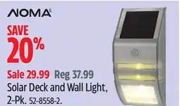 Canadian Tire NOMA Solar Deck and Wall Light offer