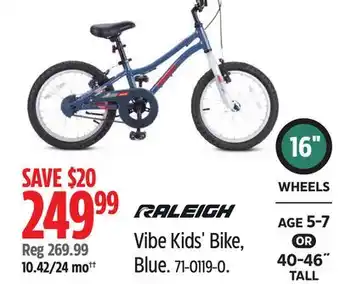 Canadian Tire RALEIGH Vibe Kids' Bike offer