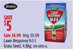 Canadian Tire Scotts Lawn Response 9-1-1 Grass Seed offer
