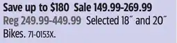Canadian Tire Supercycle Selected 18 and 20 Bikes offer