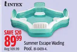 Canadian Tire Intex Summer Escape Wading Pool offer
