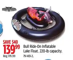 Canadian Tire Bull Ride-On Inflatable Lake Float offer