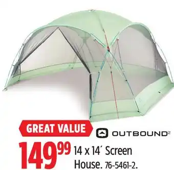 Canadian Tire OUTBOUND 14 x 14' Screen House offer