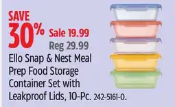 Canadian Tire Ello Snap & Nest Meal Prep Food Storage Container Set with Leakproof Lids offer