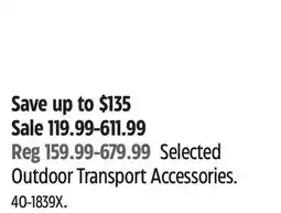 Canadian Tire Selected Outdoor Transport Accessories offer