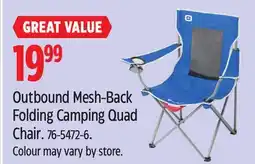Canadian Tire Outbound Mesh-Back Folding Camping Quad Chair offer