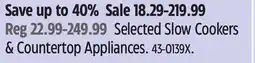 Canadian Tire Hamilton Beach Selected Slow Cookers & Countertop Appliances offer
