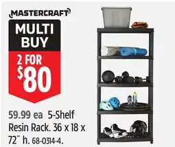 Canadian Tire 59.99 ea 5-Shelf Resin Rack. 36 x 18 x 72 h. 68-0314-4 offer