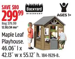 Canadian Tire Maple Leaf Playhouse offer