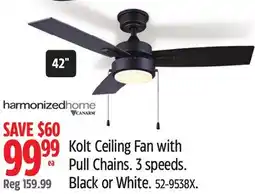 Canadian Tire Kolt Ceiling Fan with Pull Chains offer