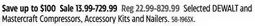Canadian Tire DEWALT and Mastercraft Compressors, Accessory Kits and Nailers offer