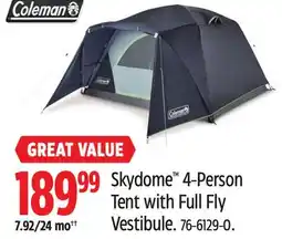 Canadian Tire Skydome 4-Person Tent with Full Fly Vestibule offer