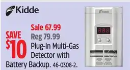 Canadian Tire Kidde Plug-In Multi-Gas Detector with Battery Backup offer