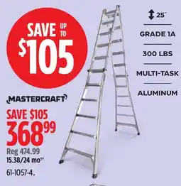 Canadian Tire Mastercraft Grade 1A Aluminum Multi-Task Ladder, 25-ft, 300-lb offer