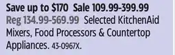 Canadian Tire Selected KitchenAid Mixers, Food Processors & Countertop Appliances offer