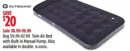 Canadian Tire Twin Air Bed with Built-in Manual Pump offer