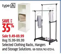 Canadian Tire Selected Clothing Racks, Hangers and Storage Solutions offer
