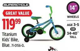 Canadian Tire Supercycle Titanium Kids' Bike, Blue offer