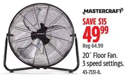 Canadian Tire MASTERCRAFT 20 Floor Fan offer