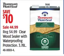 Canadian Tire Thompson's WaterSeal Clear Wood Sealer with Waterproofing Protection offer