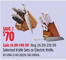 Canadian Tire Selected Knife Sets or Electric Knife offer