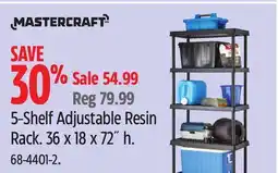 Canadian Tire MASTERCRAFT 5-Shelf Adjustable Resin Rack offer