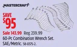 Canadian Tire MASTERCRAFT 60-Pc Combination Wrench Set offer