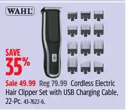 Canadian Tire Cordless Electric Hair Clipper Set with USB Charging Cable offer