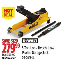 Canadian Tire DEWALT 3-Ton Long Reach, Low Profile Garage Jack offer