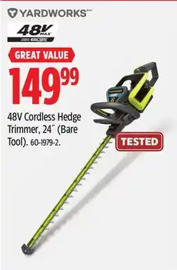 Canadian Tire Yardworks 48V Cordless Hedge Trimmer offer