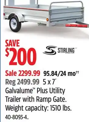 Canadian Tire Stirling Galvalume Plus Utility Trailer with Ramp Gate offer