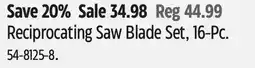 Canadian Tire Dewalt Reciprocating Saw Blade Set, 16-Pc offer